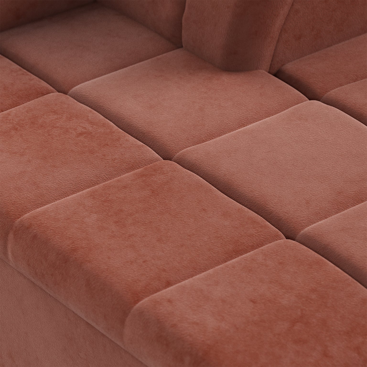 HKLIVING Wave Couch: Element Right Divan Royal Velvet Magnolia