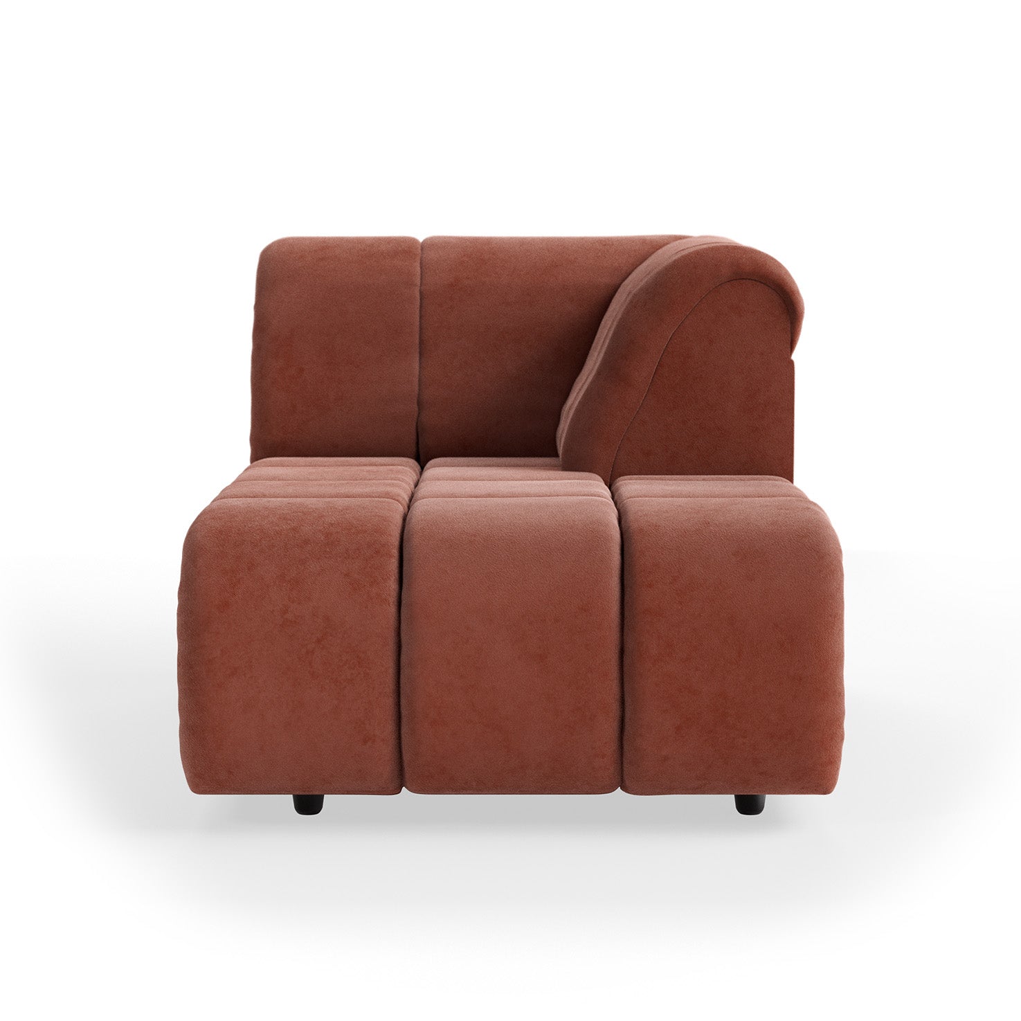 HKLIVING Wave Couch: Element Right Divan Royal Velvet Magnolia