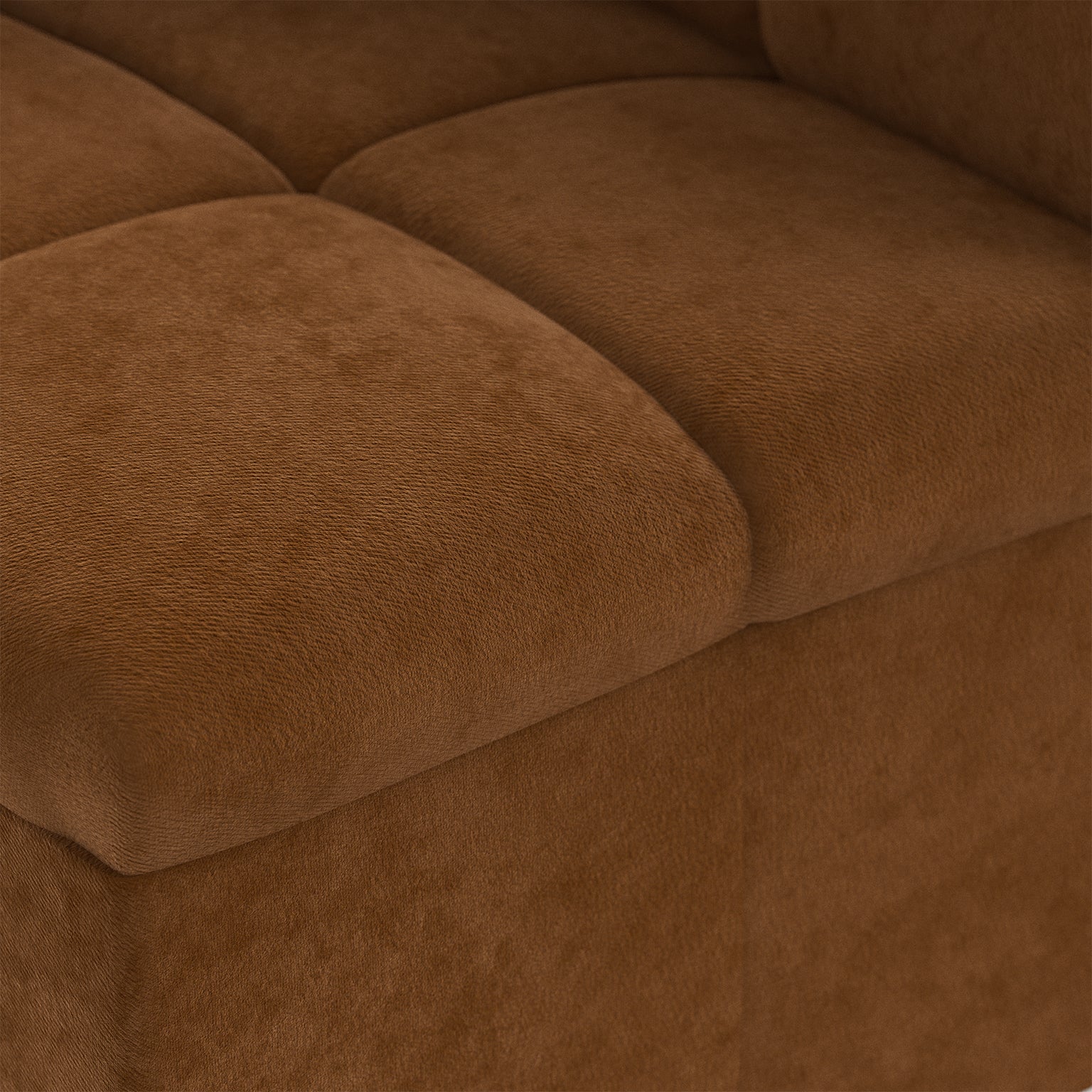 HKLIVING Wave Couch: Element Corner Royal Velvet, Caramel