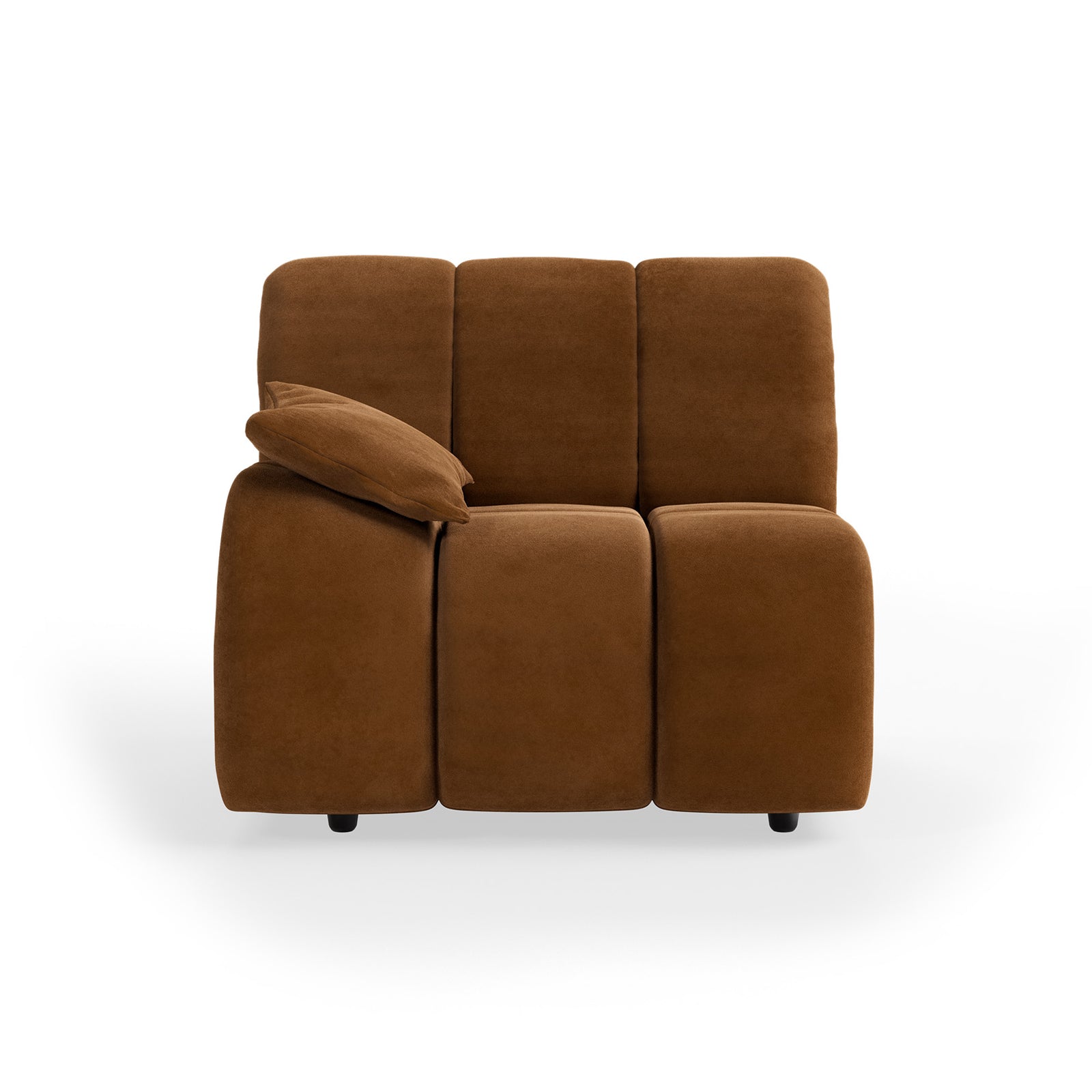 Brown recliner sofa on a white background