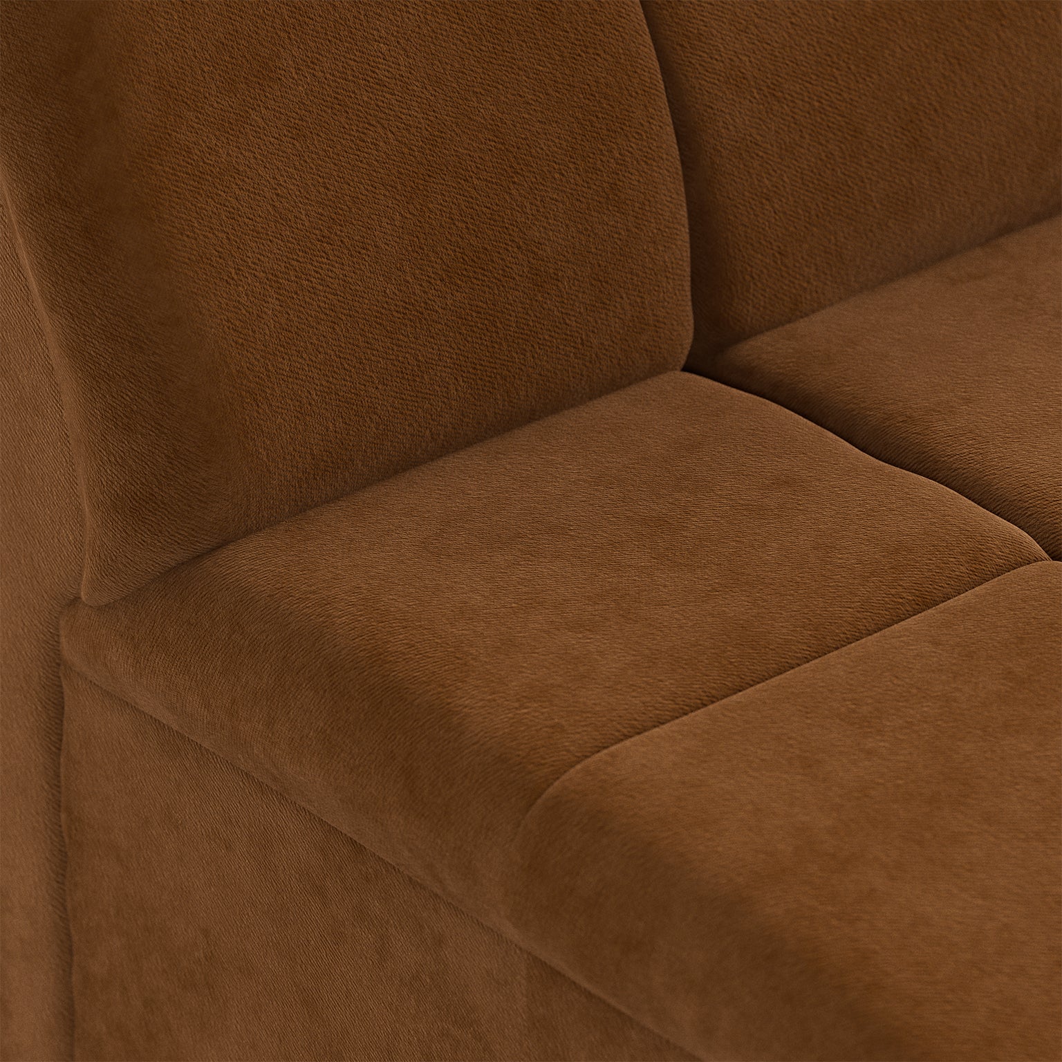 HKLIVING Wave Couch: Element Middle Small Royal Velvet, Caramel