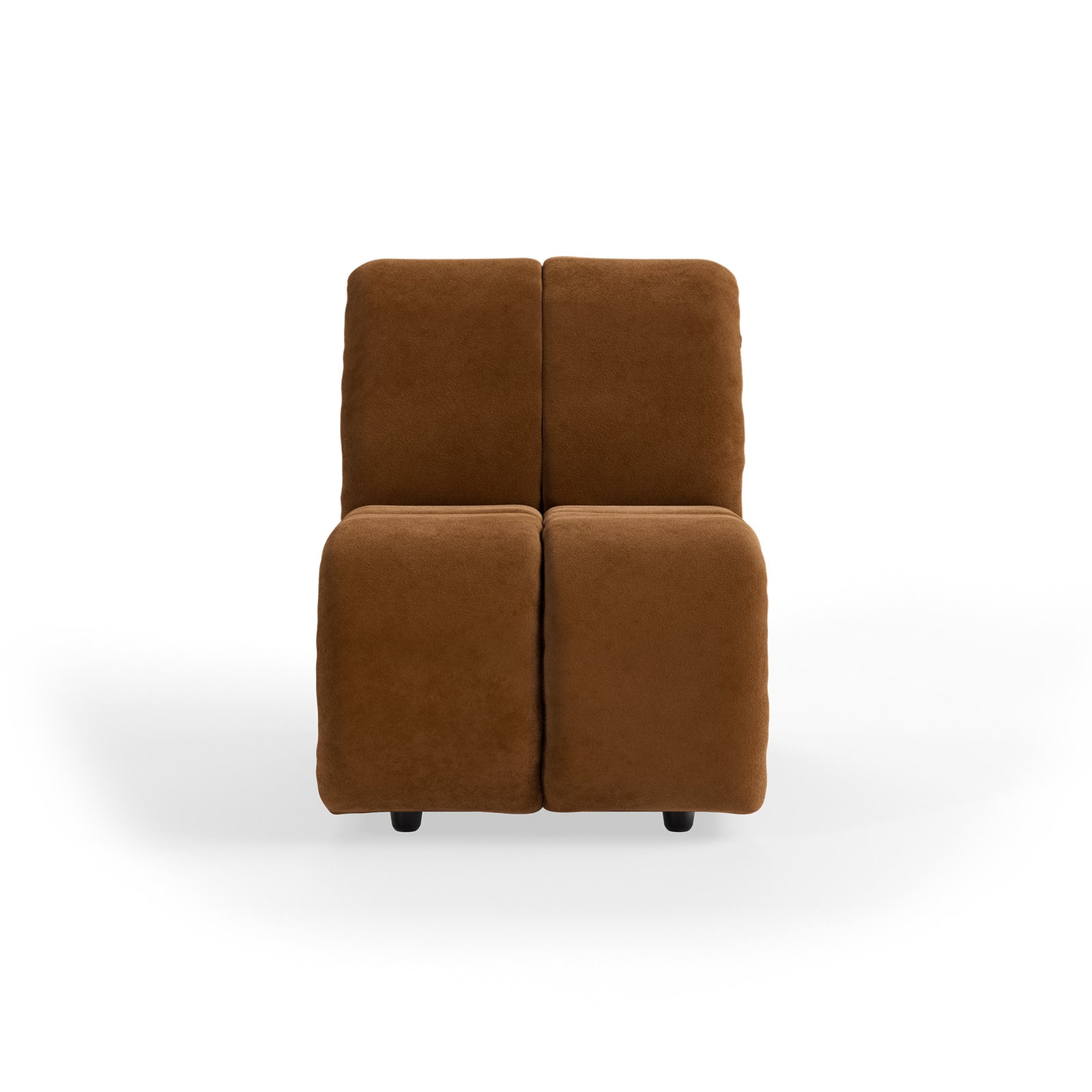 HKLIVING Wave Couch: Element Middle Small Royal Velvet, Caramel
