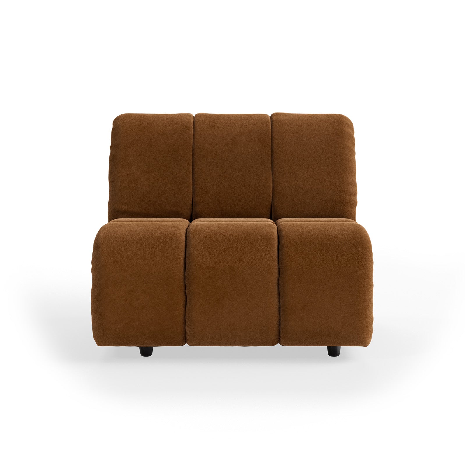 HKLIVING Wave Couch: Element Middle Royal Velvet, Caramel