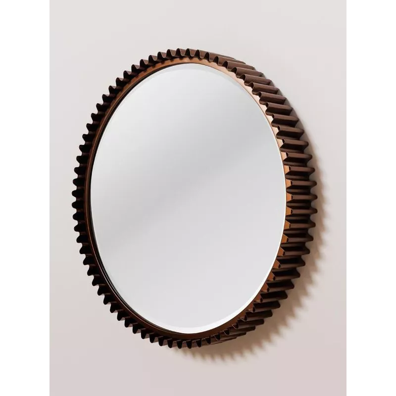 Notched Frame Mirror Copper Patina