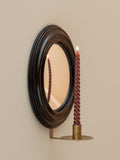 Round Convex Mirror With Candlestick