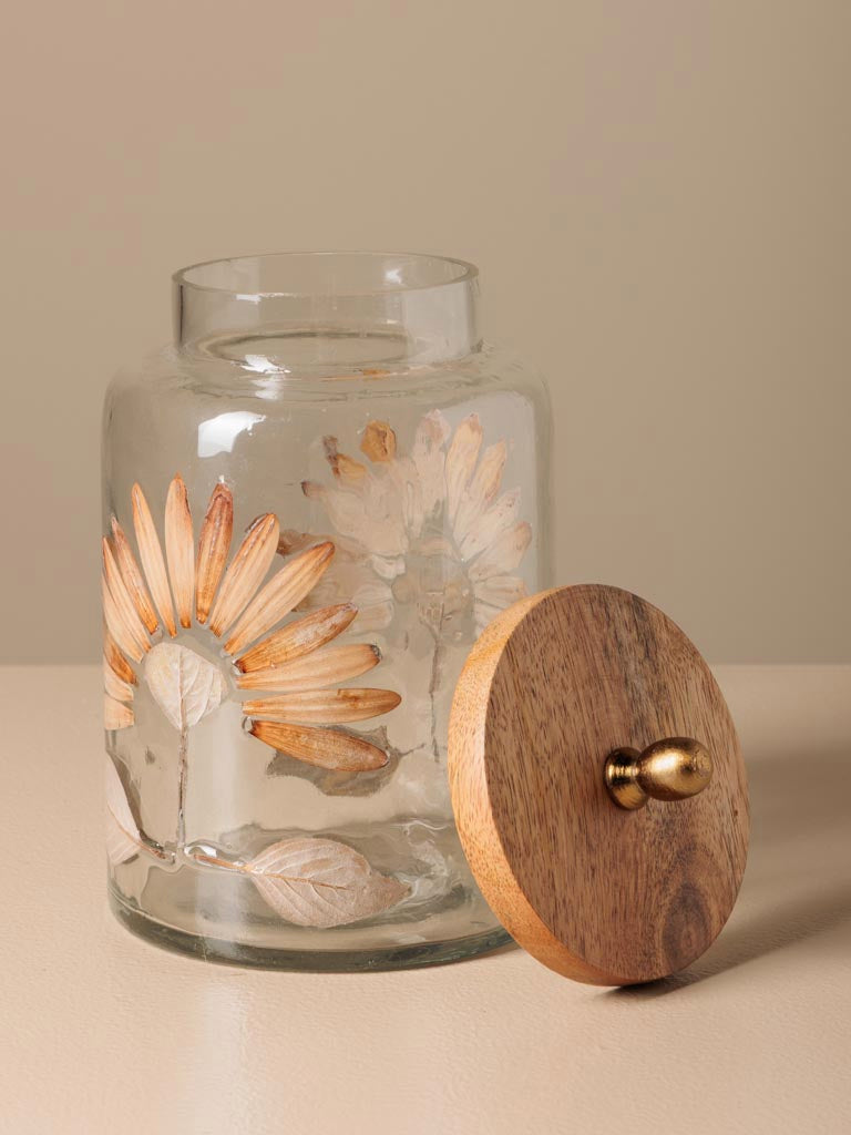 Airtight Jar With Real Petals Aster
