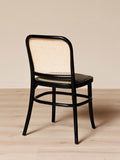 811 Hoffmann Style Chair with Cane Backrest Black / Padded Seat