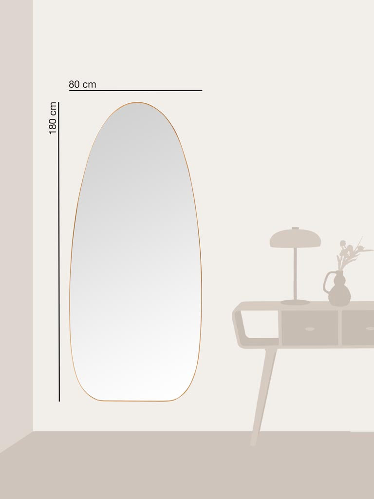 Floor / Wall Brass Frame Mirror Noa