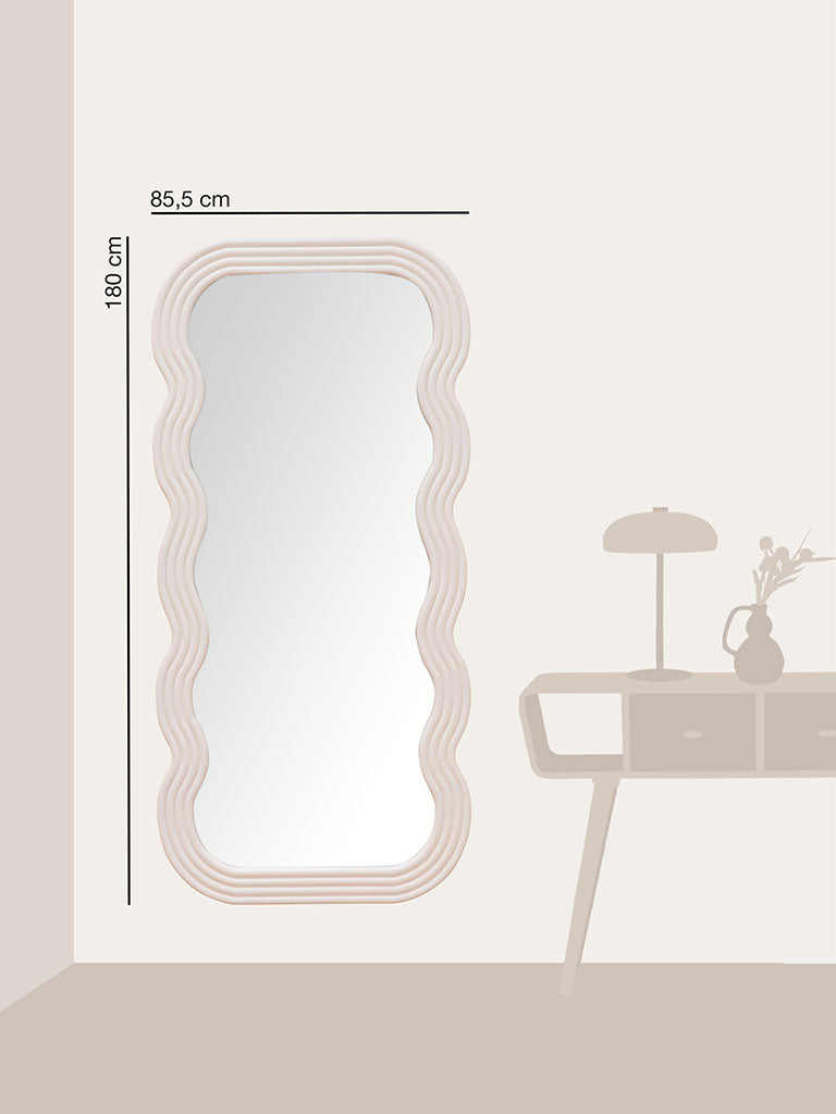 Large White Wavy Mirror Ziggy