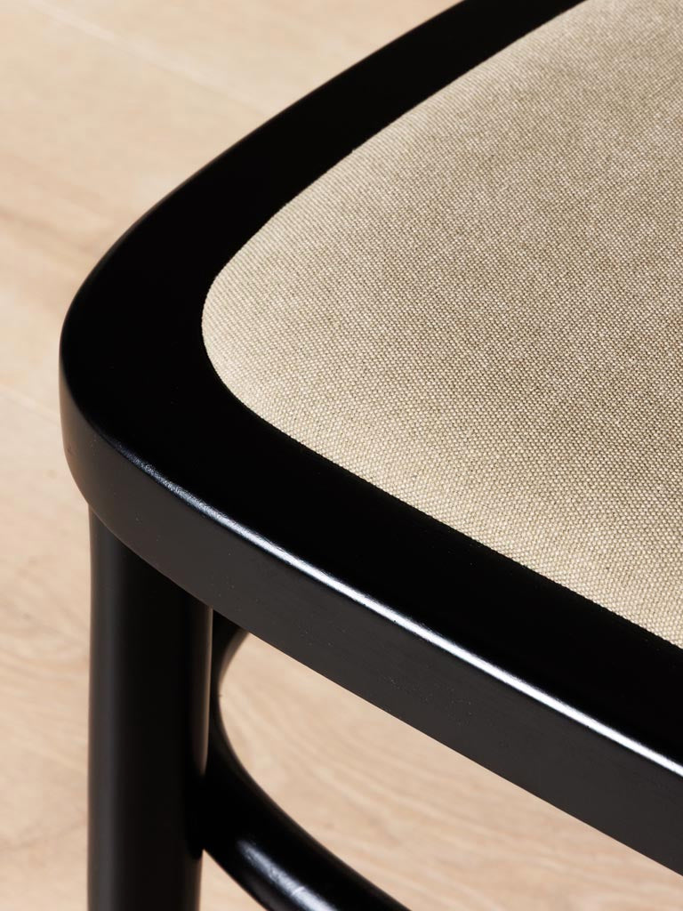 811 Hoffmann Style Chair with Cane Backrest Black / Padded Seat