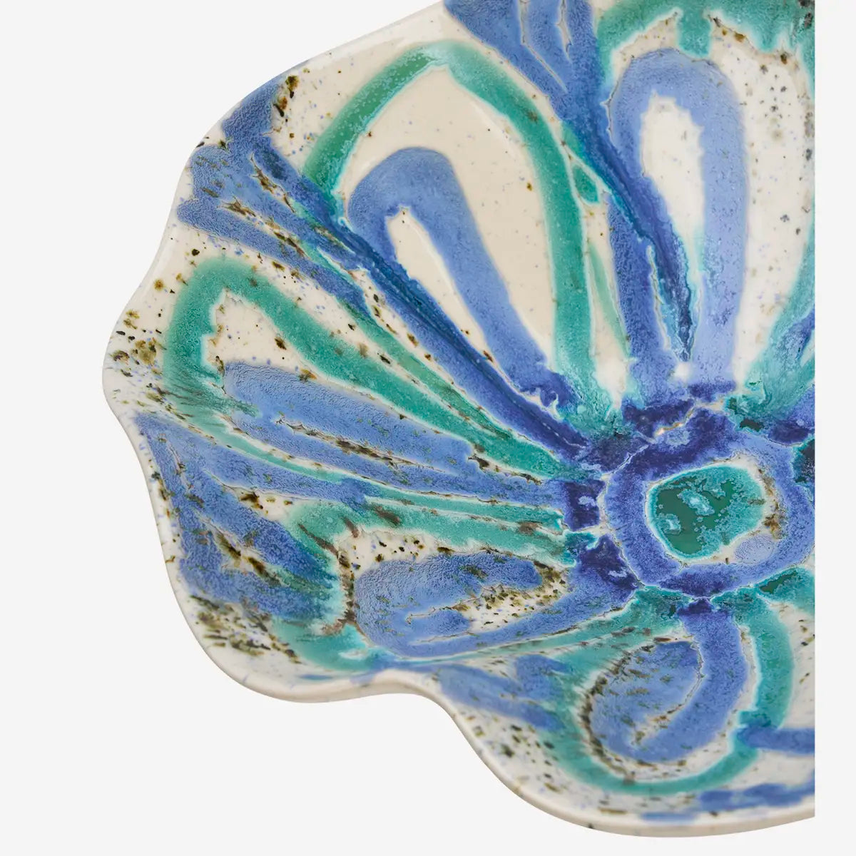 Stoneware Platter Aqua - Madam Stoltz