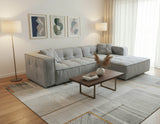 Cubic Left Corner Studio Sofa Stone White Corduroy