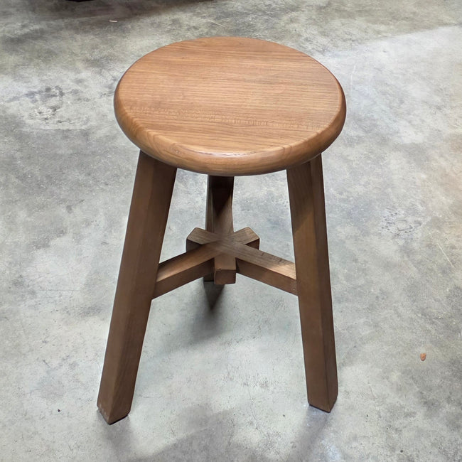 Reclaimed Wood Stool Brown