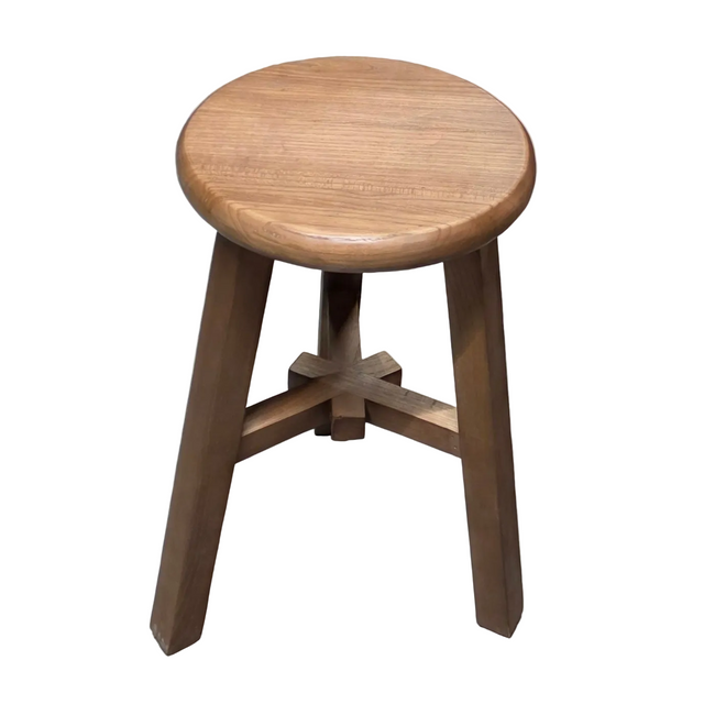 Reclaimed Wood Stool Brown