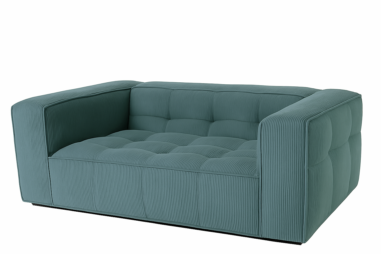 Cubic Studio Sofa Teal Corduroy 2 Seater