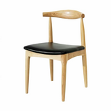 Hans J Wegner style Pxi Chair - Natural / Black Faux Seat