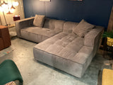 Cubic Left Corner Studio Sofa Light Brown Corduroy