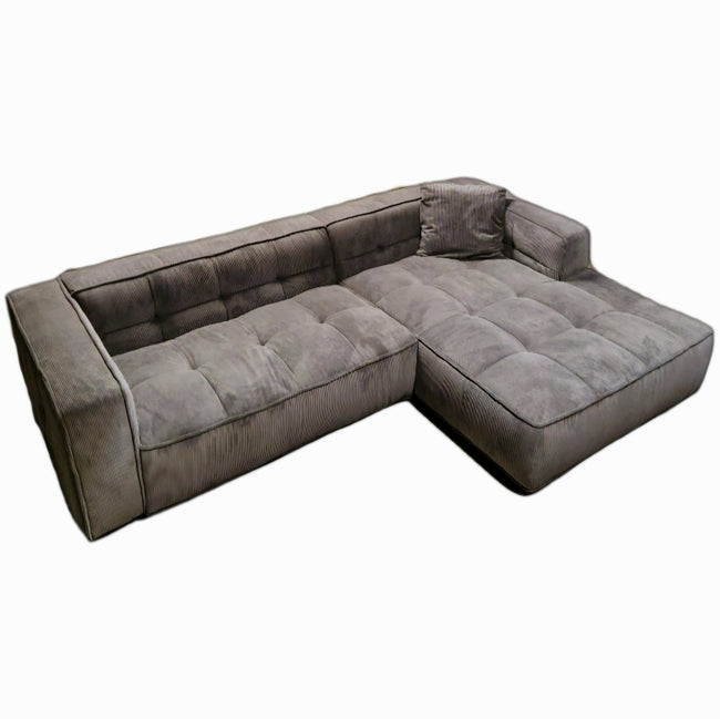 Cubic Left Corner Studio Sofa Light Brown Corduroy