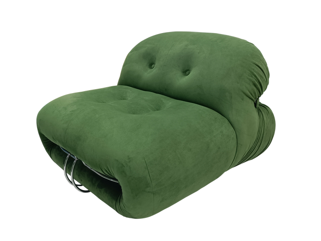 Soriana Style Lounge Chair Suede Green