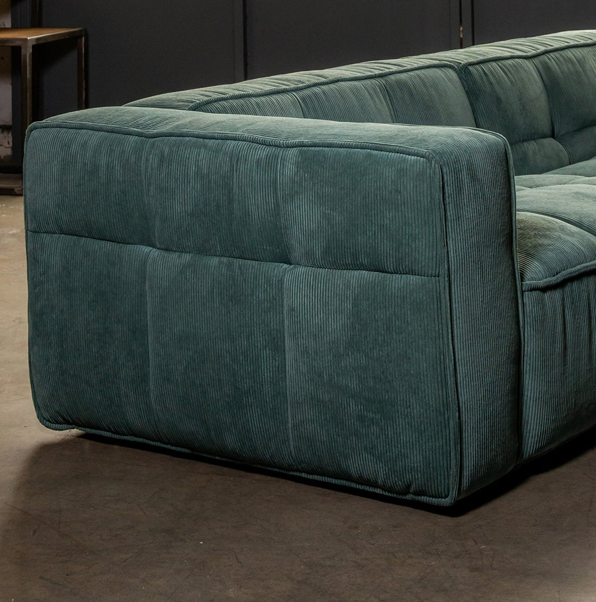 Cubic Studio Sofa Teal Corduroy 2 Seater