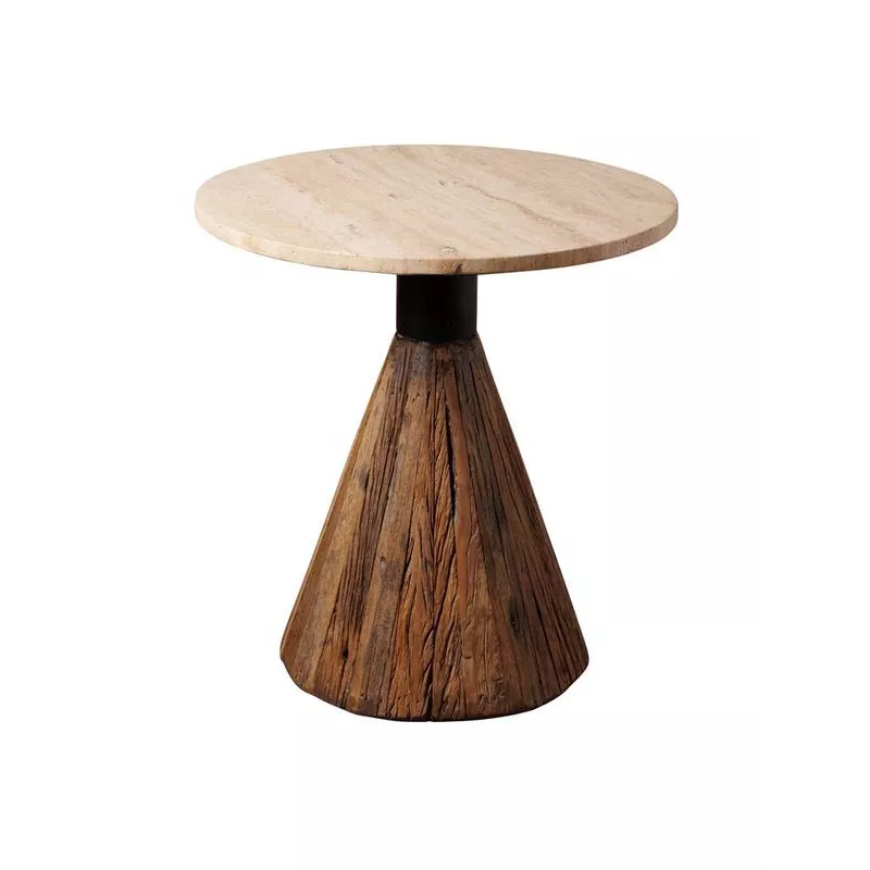 Side Table Beige Marble Alba