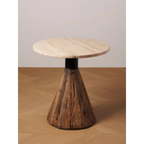 Side Table Beige Marble Alba