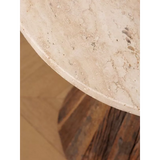 Side Table Beige Marble Alba
