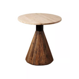 Side Table Beige Marble Alba