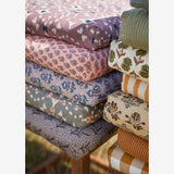 Printed cotton Seat Pad Grey, ecru, coral - Madam Stoltz
