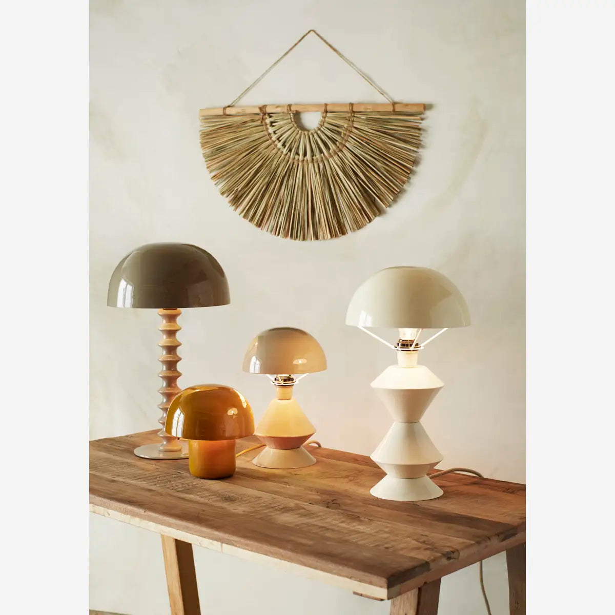 Enamel Table lamp Taupe - Madam Stoltz