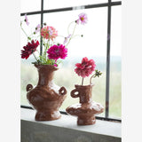 Stoneware Vase Brown Madam Stoltz