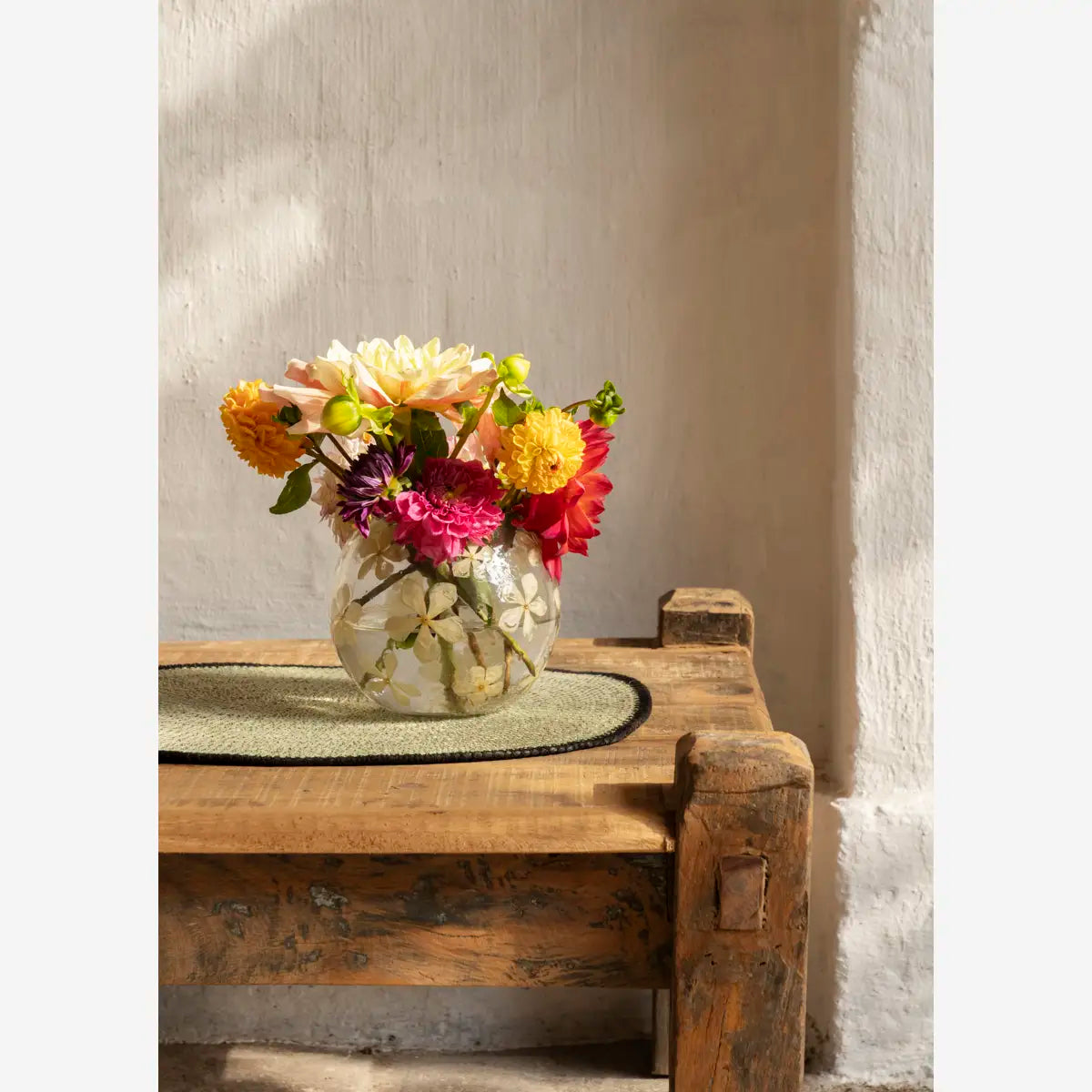Recycled Wooden Table / Bench Natural 135x40x43cm