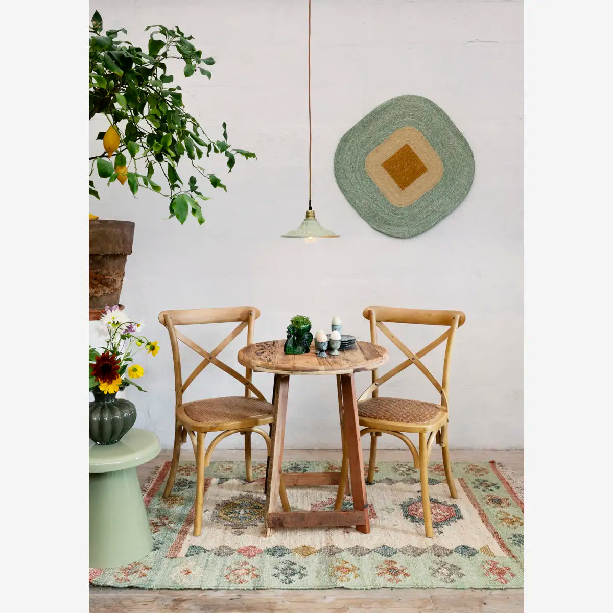 Enamel Side Table Light Green