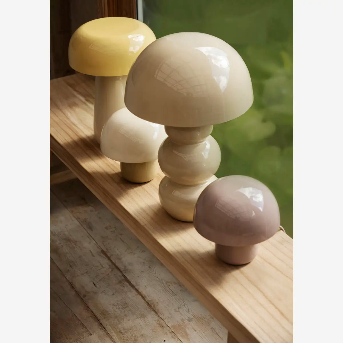 Enamel Table Lamp Light Beige - Madam Stoltz