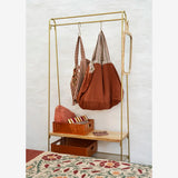 Iron Clothes Rack With Shelves