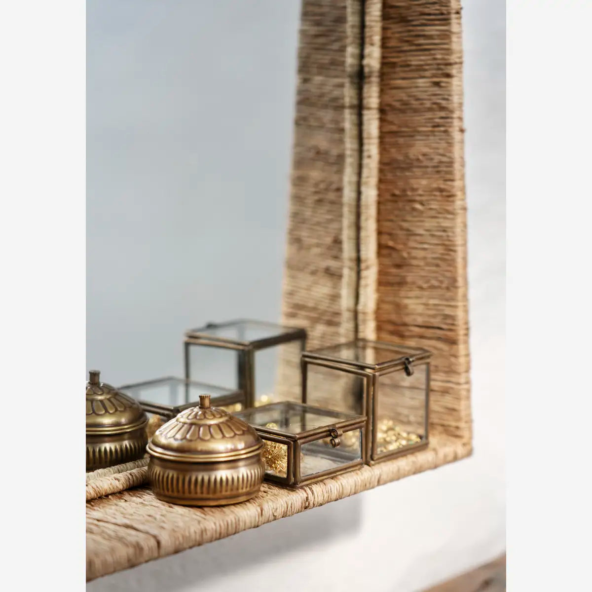 Rectangular Mirror With Jute Frame
