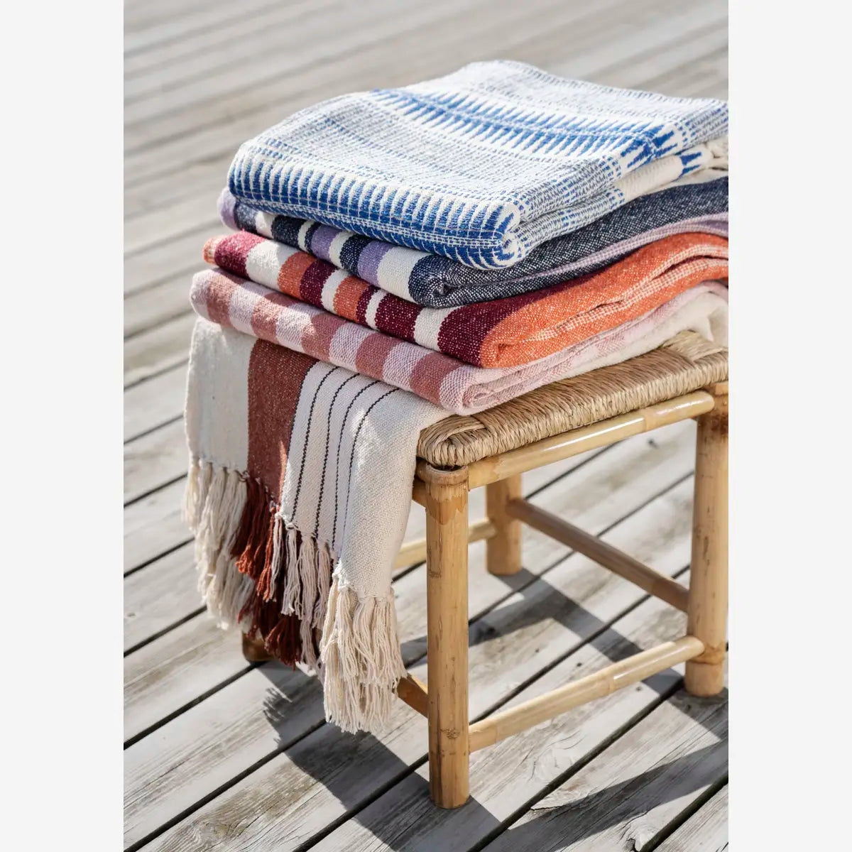 Bamboo Stool With Seagrass