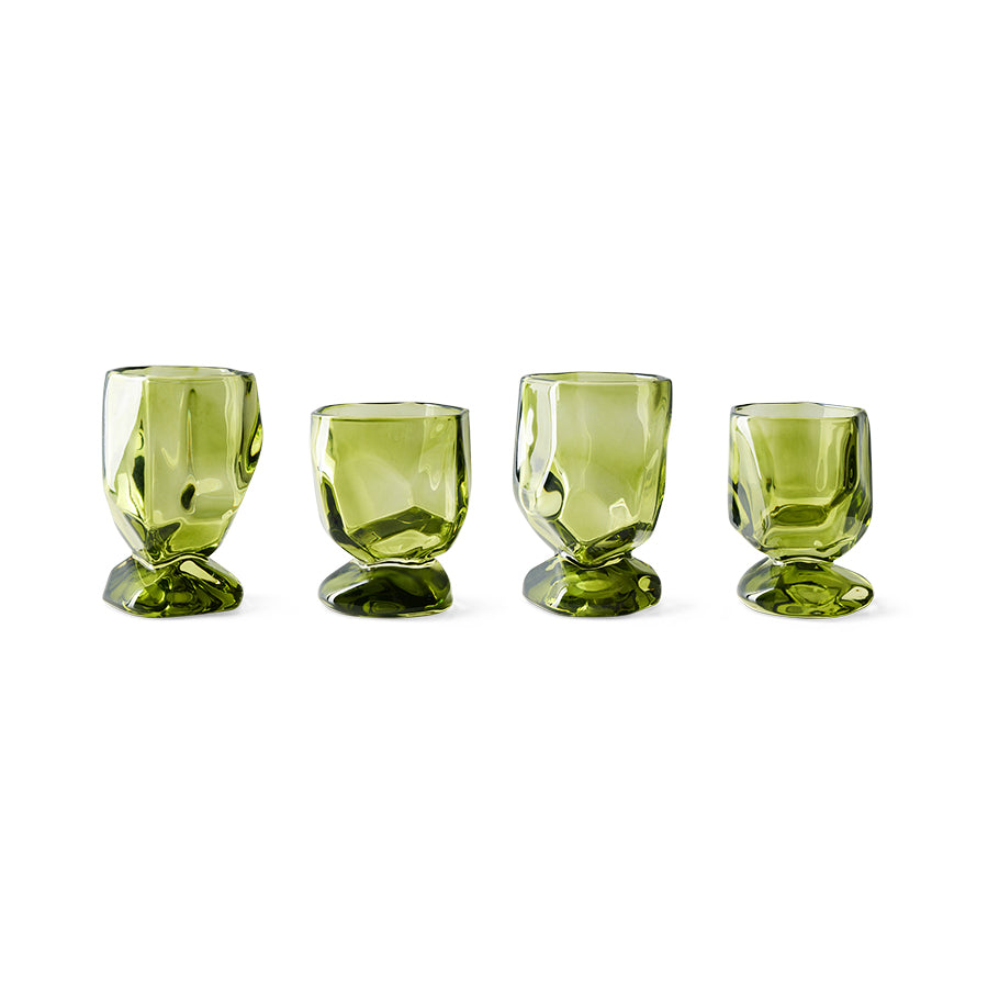 HKLIVING Glasses Emerald Nienke Sikkema, set of 4