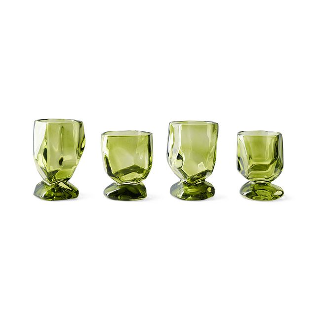HKLIVING Glasses Emerald Nienke Sikkema, set of 4