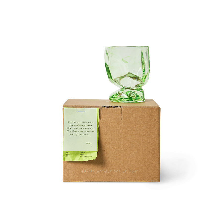 HKLIVING Glasses Peridot Nienke Sikkema, set of 4