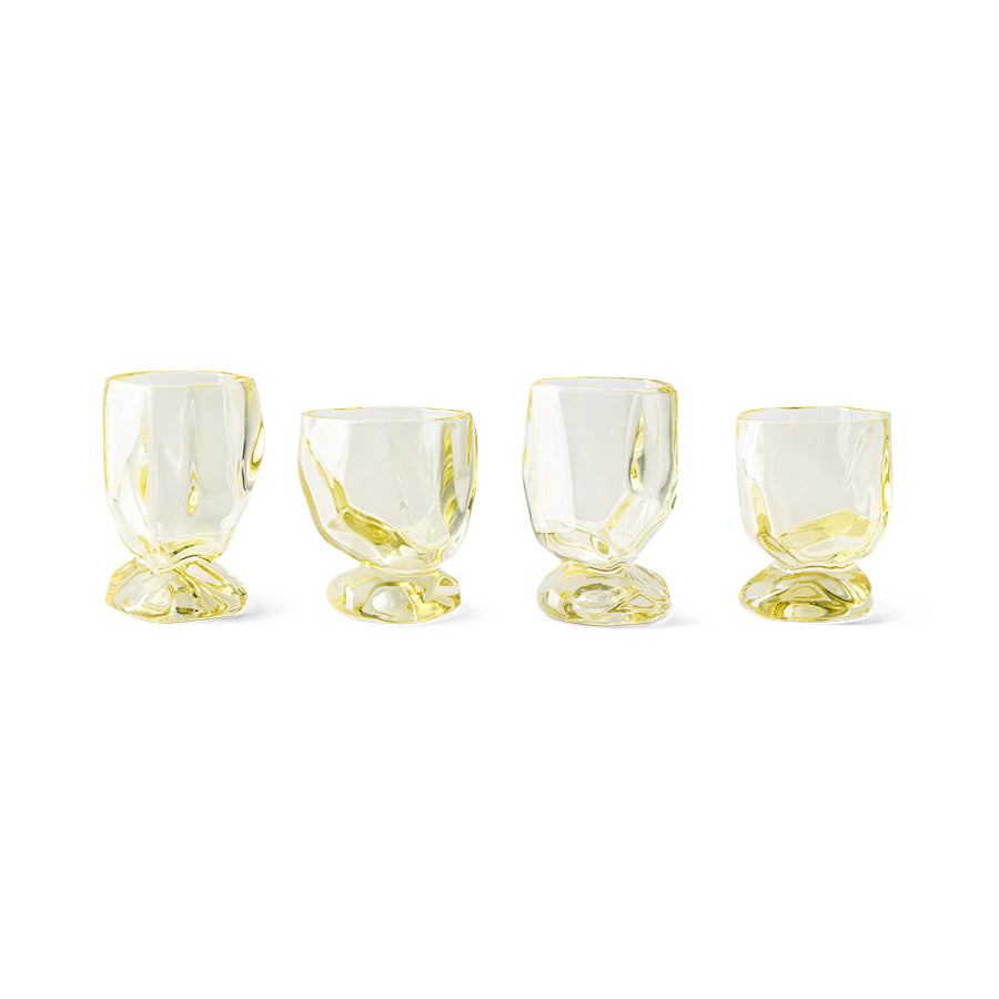 HKLIVING Glasses Citrine Nienke Sikkema, set of 4