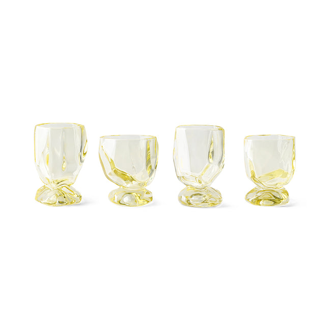 HKLIVING Glasses Citrine Nienke Sikkema, set of 4