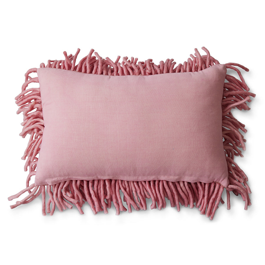 HKliving Rugged Woolen Cushion Pink 70x45cm