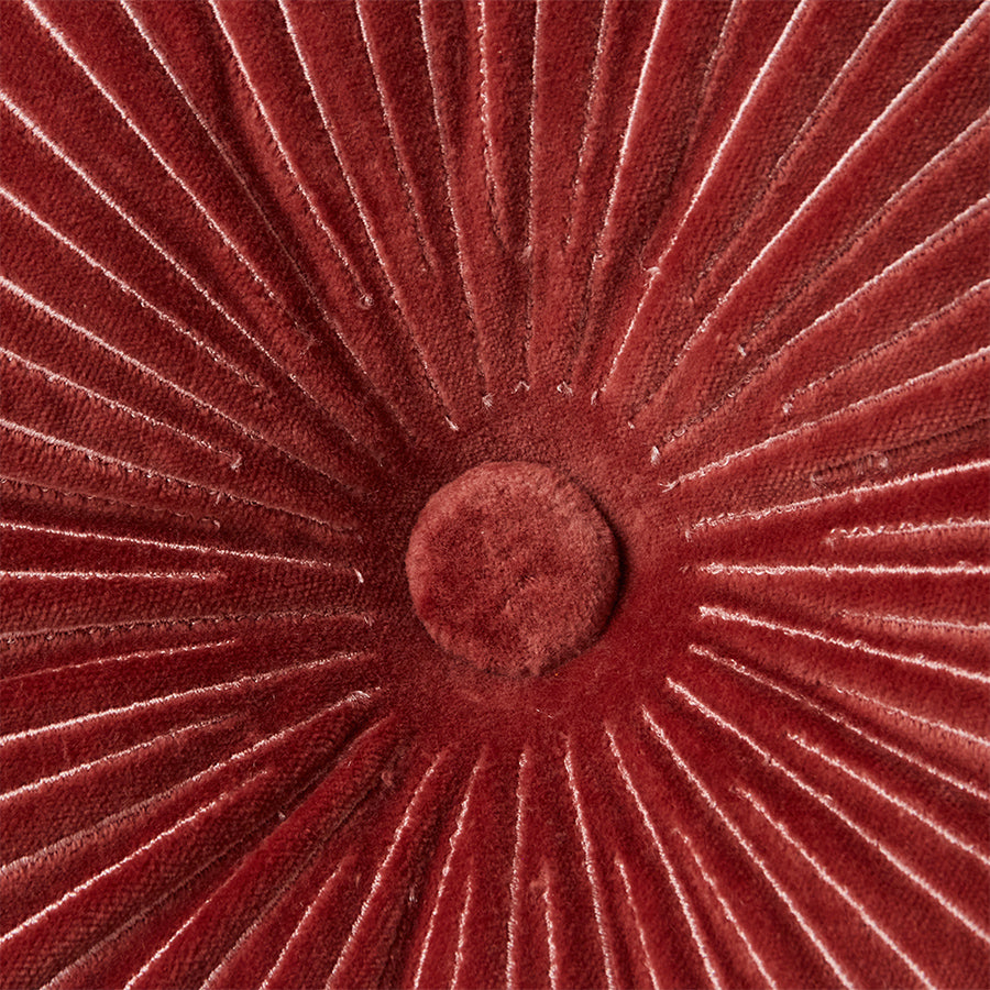 HKliving Round Ripple Cushion Burgundy ø35cm