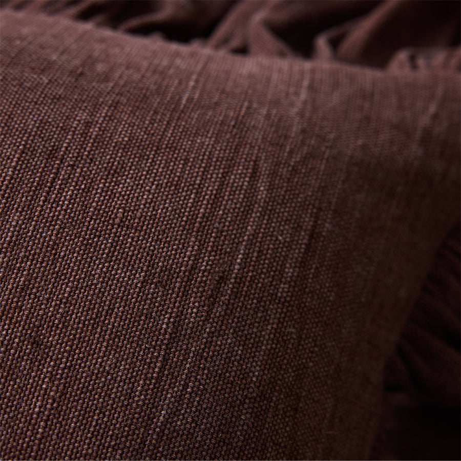 HKLIVING Ruffle cushion, chestnut 50x50cm