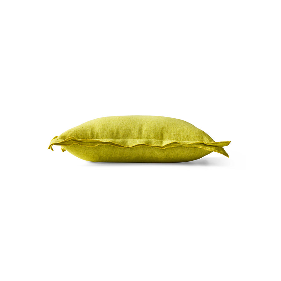 HKLIVING Linen cushion lemongrass 50x30cm