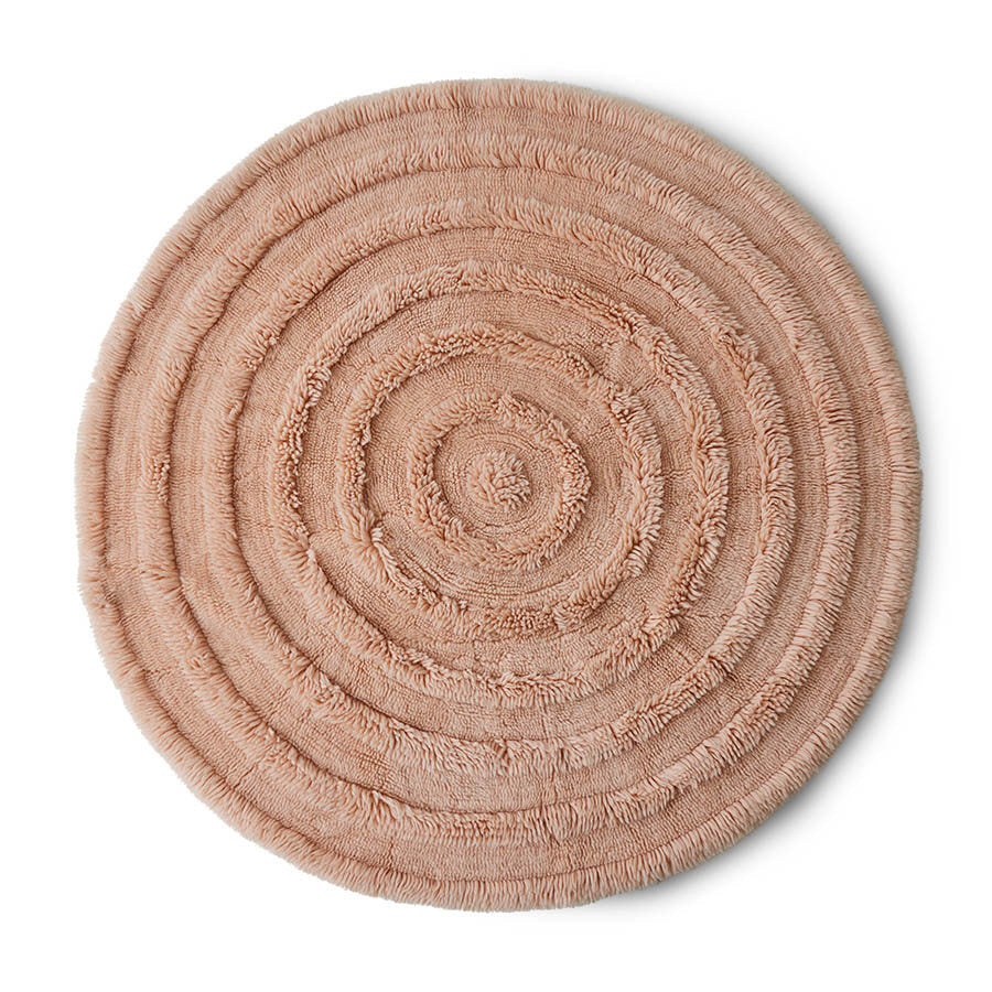 HKliving Round Woolen Rug Soft Pink (ø150cm)