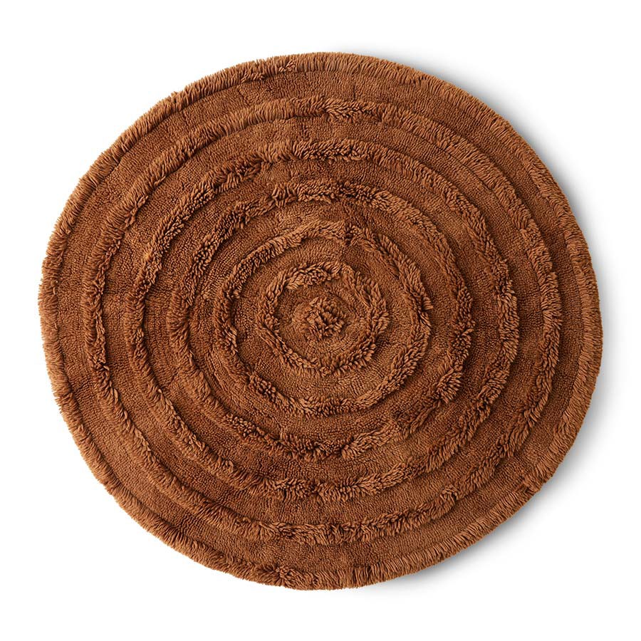 HKliving Round Woolen Rug Mahogany (ø150cm)