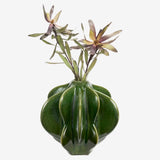 Stoneware Vase Reactive Green Glaze - Madam Stoltz
