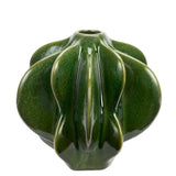Stoneware Vase Reactive Green Glaze - Madam Stoltz